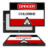 MINI13513 Danger Chlorine, Framed UV Poster Board