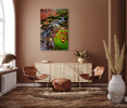 80073 Red Leaves Stream, Acrylic Glass Art