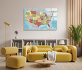 48701 Descriptive Map of the United States, Acrylic Glass Art