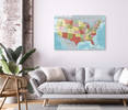 48701 Descriptive Map of the United States, Acrylic Glass Art