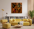 14134 04 Tribal Men Dancing, Acrylic Glass Art