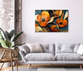 15020 Orange Flowers, Acrylic Glass Art