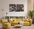 20001-02 Busy City Street , Acrylic Glass Art