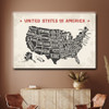 48704 USA OLD MAP, Acrylic Glass Art