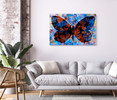 70040 Red Blue Butterfly, Acrylic Glass Art