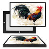 MINI70257 Rooster Illustration, Framed UV Poster Board