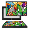 MINI17015 Pop Art Flowers, Framed UV Poster Board
