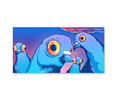 70071-02 Blue Pigeons, Acrylic Glass Art