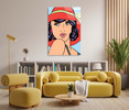 17051 Red Beach Hat, Acrylic Glass Art
