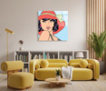 17051-04 Red Beach Hat, Acrylic Glass Art