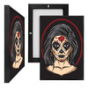 MINI65202 Red Sugar Skull Lady, Framed UV Poster Board