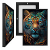 MINI73101 Neon Tiger Portrait, Framed UV Poster Board