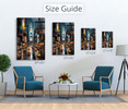 73108 City Night Painting, Acrylic Glass Art