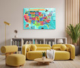 48583 USA Children's Map, Acrylic Glass Art