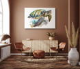 73109D Watercolor Sea Turtle , Acrylic Glass Art