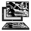 MINI28056 BW Motorcycle Engine, Framed UV Poster Board