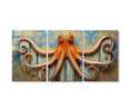 73065-33 Orange Octopus, Acrylic Glass Art