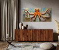 73065-33 Orange Octopus, Acrylic Glass Art