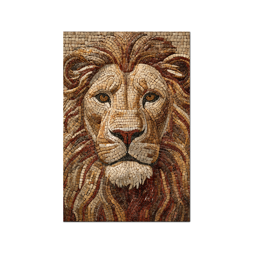 350025 Mosaic Portrait of a Lion