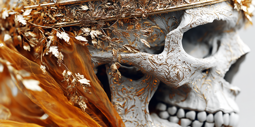 “Veil of Eternity” Beauty lingers beyond impermanence. A sculptural meditation in ivory and gold.