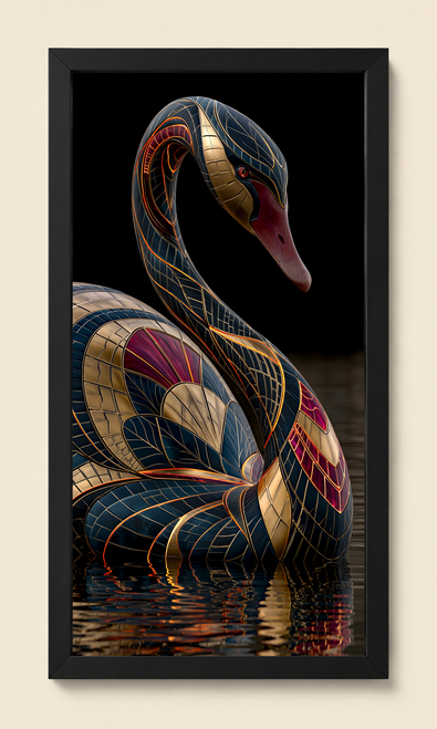 Midnight Mosaic Swan