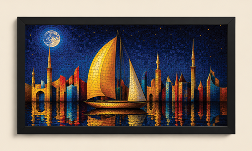 Moonlit Mosaic Harbor