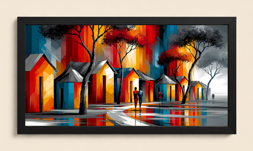 Vibrant Village Reflections