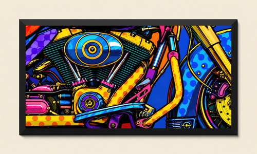 Pop Art Motorcycle Engine