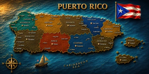 Borinquen In Blue And Gold