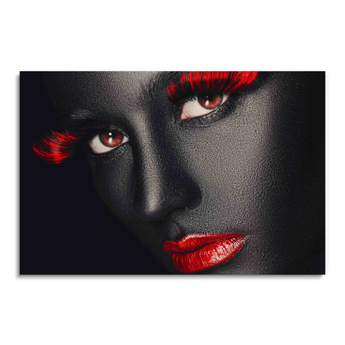 55125 Red Lips and Lashes, Acrylic Glass Art