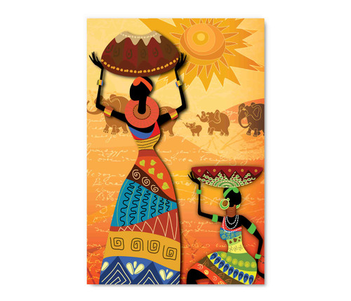 14505 African Women Illustration, Acrylic Glass Art