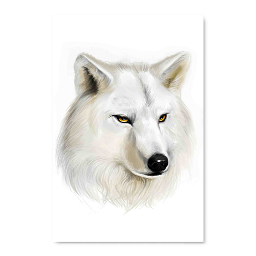 35065 White Wolf, Acrylic Glass Art