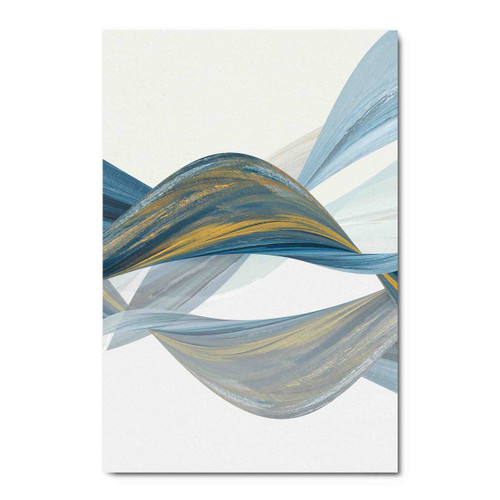 41409 Blue & Gold Wave, Acrylic Glass Art