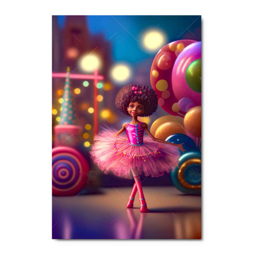 14098 Pink Tutu Girl, Acrylic Glass Art