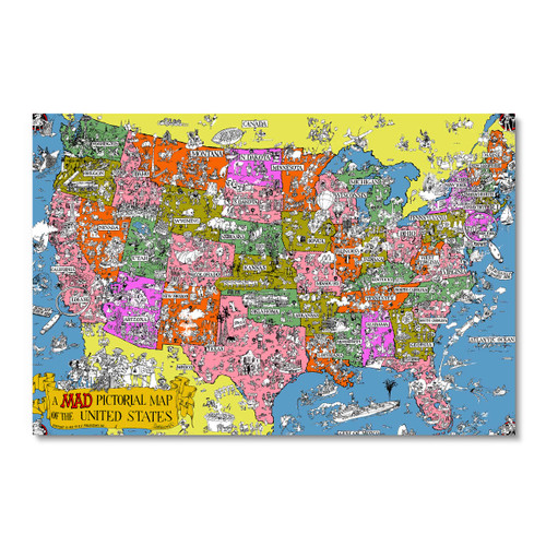 48533 Pictorial Map of the United States, Acrylic Glass Art