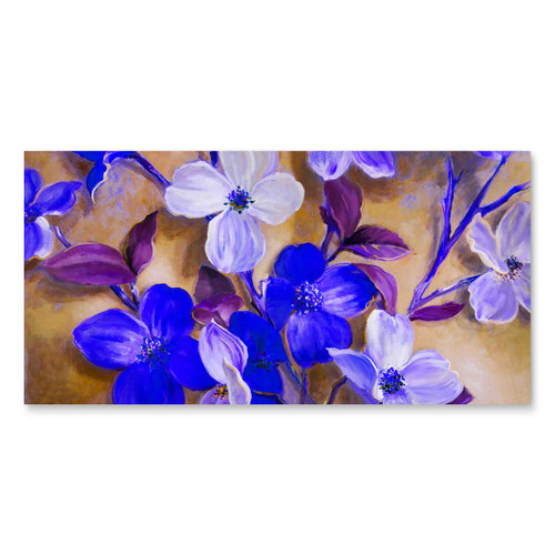 15030 BL 02 Violet Flowers, Acrylic Glass Art