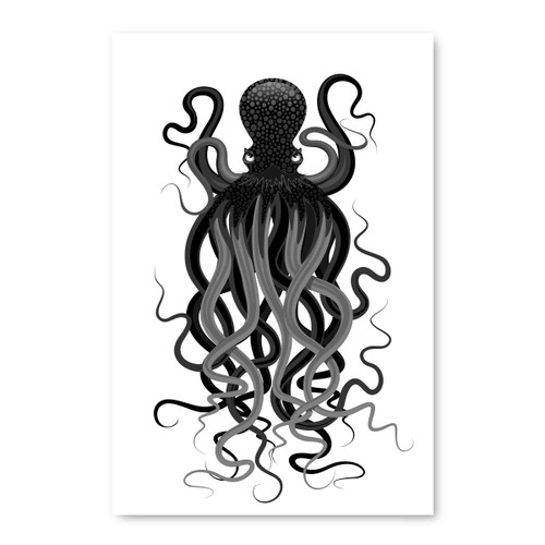 50132 B&W Octopus, Acrylic Glass Art