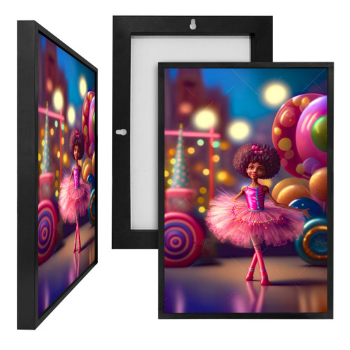 MINI14098 Pink Tutu Girl, Framed UV Poster Board