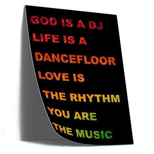 UV36050 God is a DJ, UV Poster Board