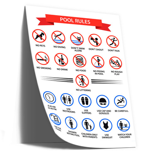 UV13524 Pool Rules, UV Poster Board