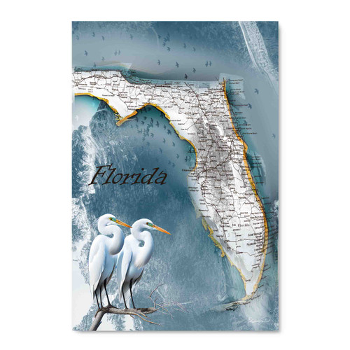 70390 Florida Egrets, Acrylic Glass Art