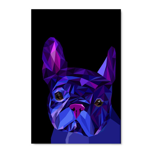 85046 Blue Frenchie, Acrylic Glass Art