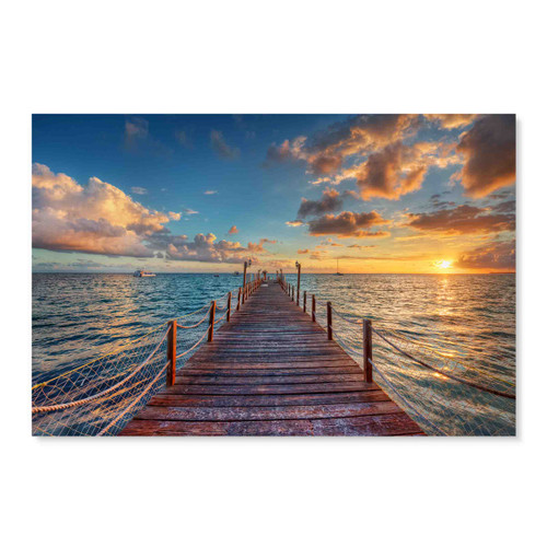 10962 Pier Sunset, Acrylic Glass Art