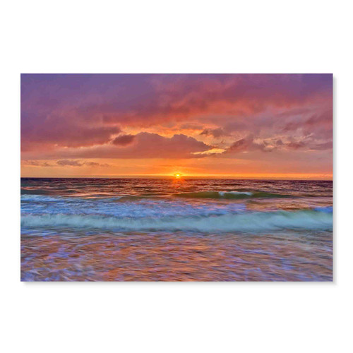 11350 Peachy Beach Skies, Acrylic Glass Art