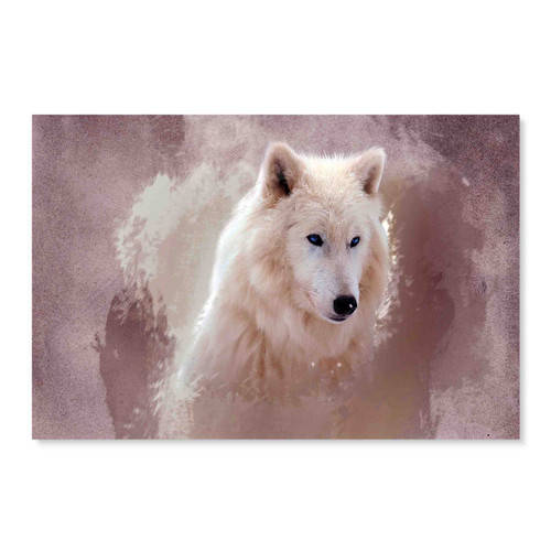 35117 White Wolf, Acrylic Glass Art