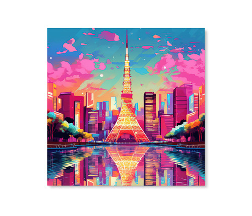 69056 04 Eiffel Tower City, Acrylic Glass Art