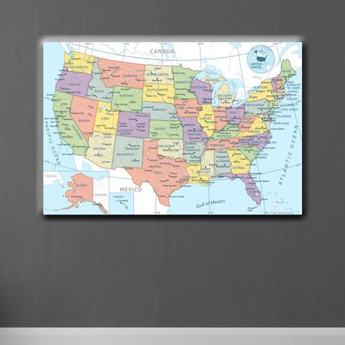48703 USA MAP, Acrylic Glass Art