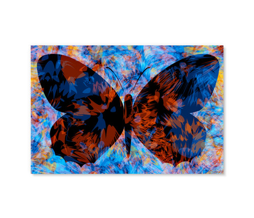 70040 Red Blue Butterfly, Acrylic Glass Art