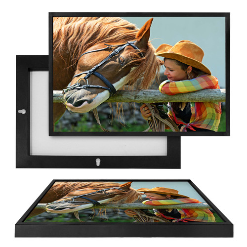 MINI66207 Cowgirl and her Horse, Framed UV Poster Board