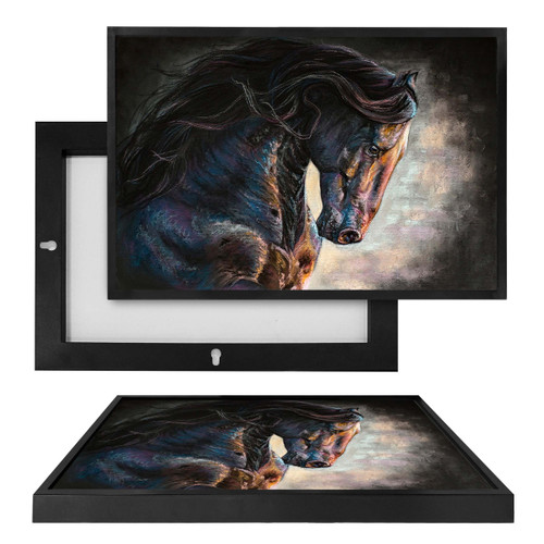 MINI66911 Stallion Painting, Framed UV Poster Board